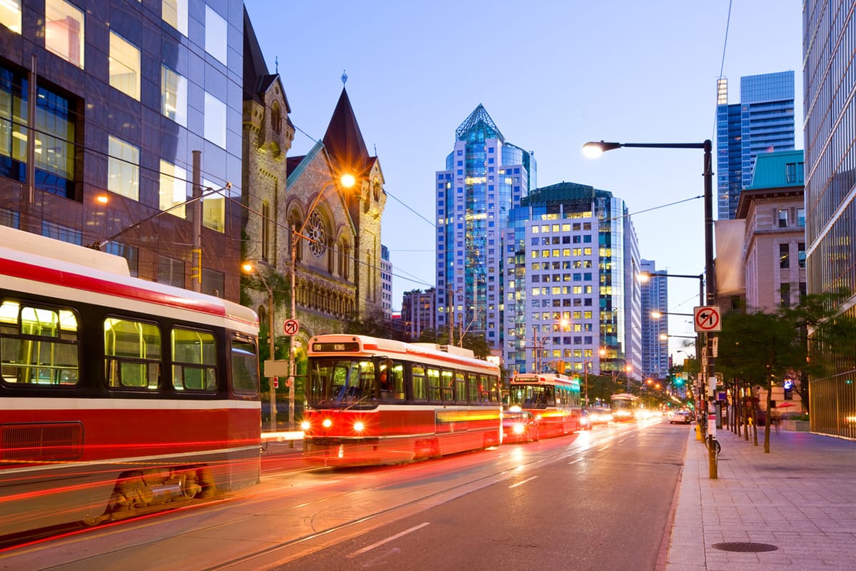 Photo of Toronto Streetcars at night